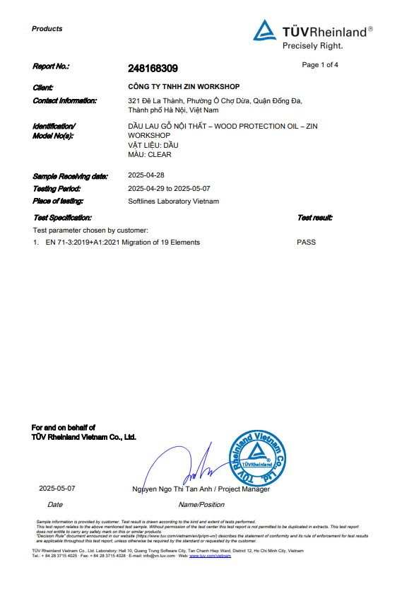 Wood Protection Oil Zin Workshop - Nội Thất Wood Protection Oil Zin Workshop - Nội Thất - Ảnh 4